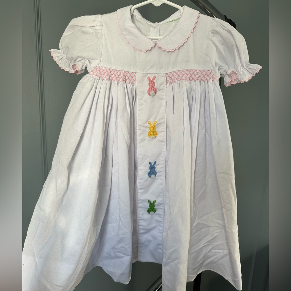 Girls smocked Easter dress.